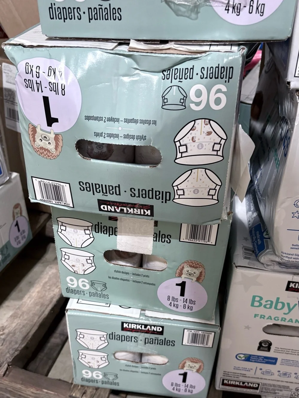 Kirkland Signature Diapers — Green & Purple Accent Pack